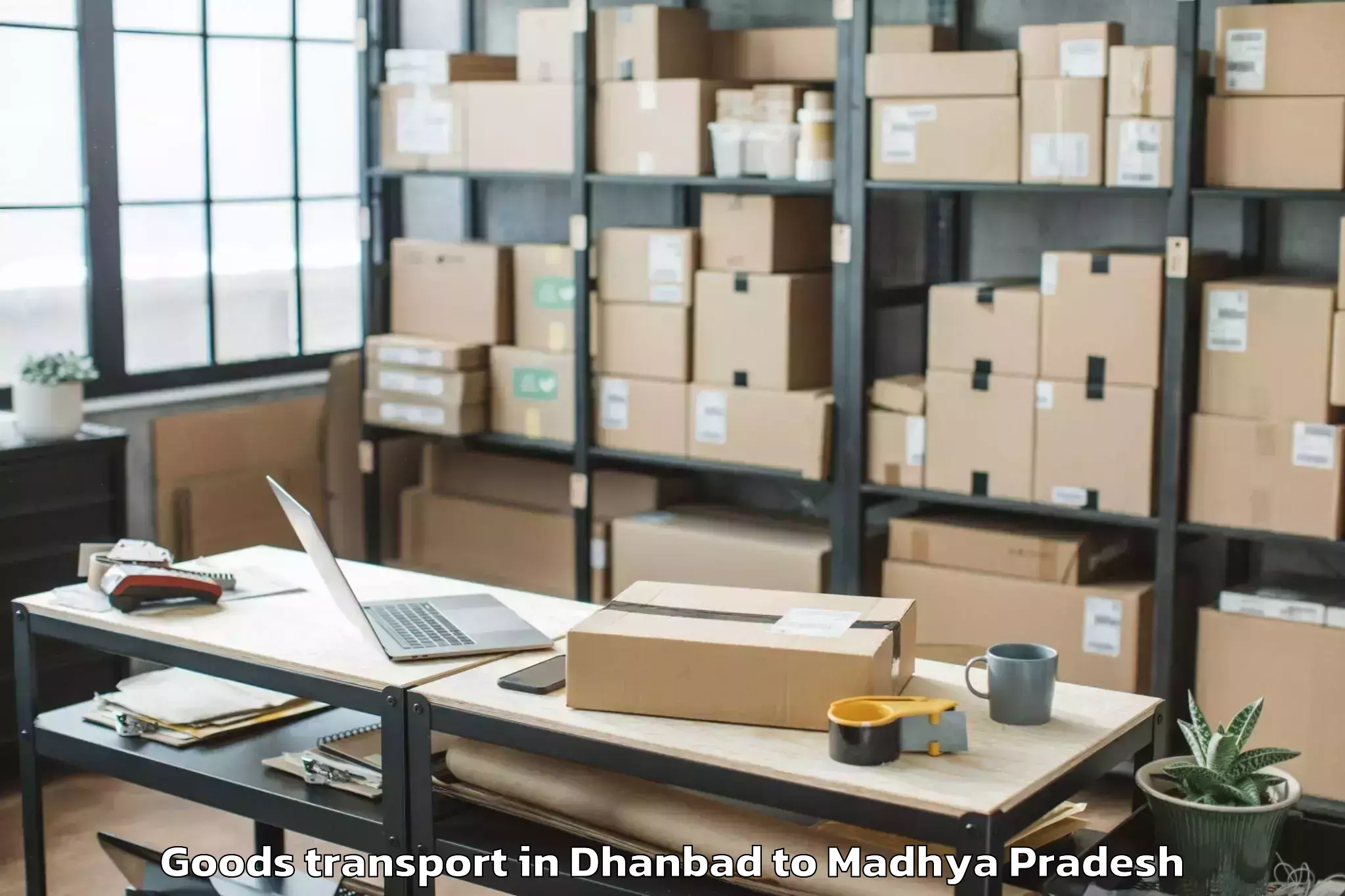 Book Dhanbad to Pohari Goods Transport